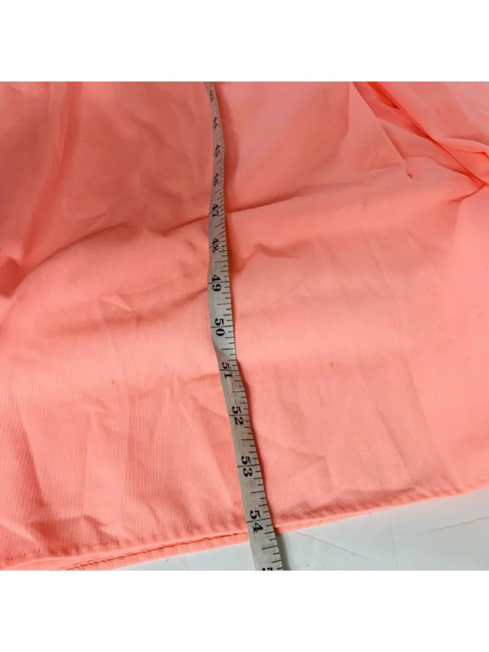 Peach Semi Sheer Maxi Nightgown VTG Size M 60s Floral Embroidered Sleeveless